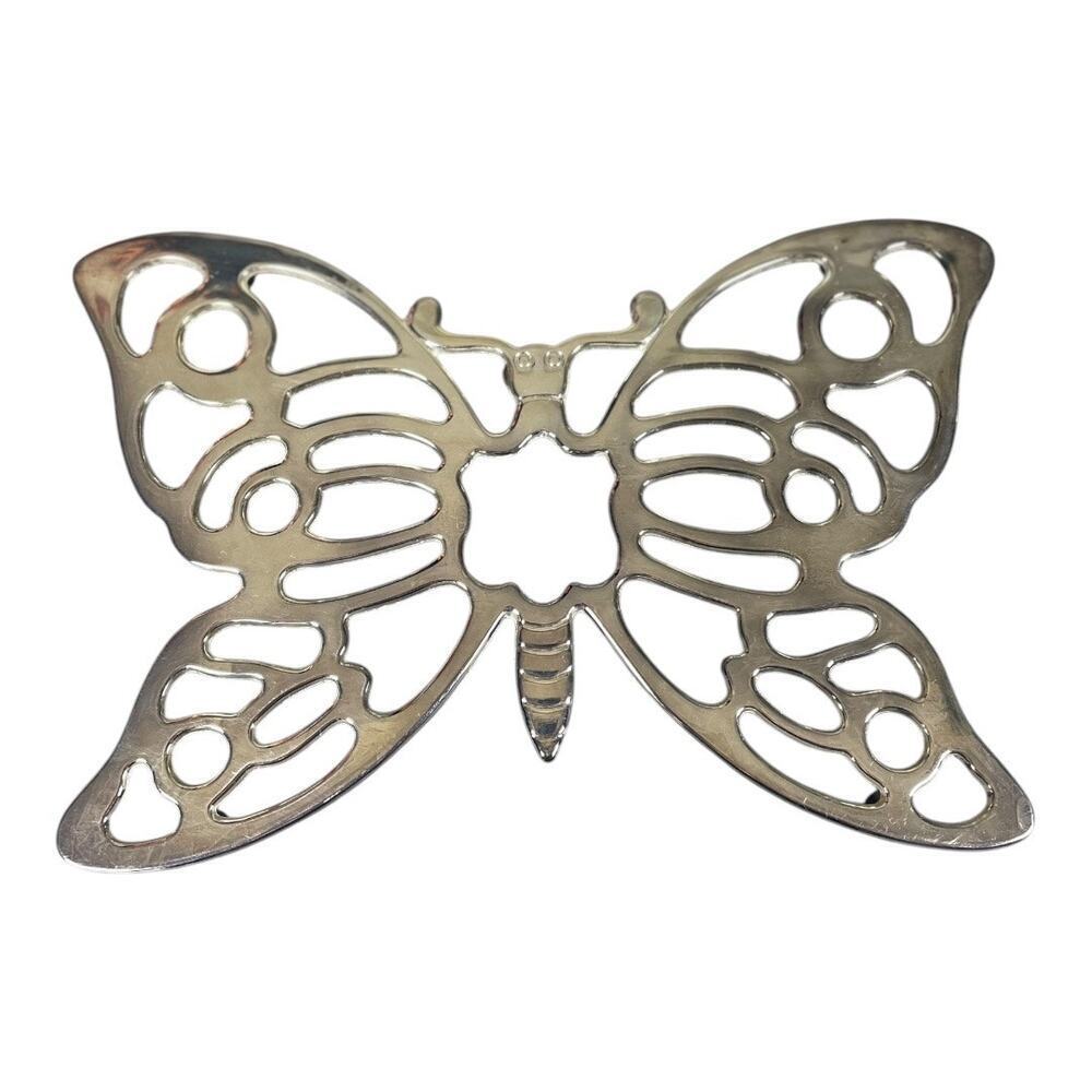 Vintage Leonard Silverplated Butterfly Trivet/Hot Plate From Italy